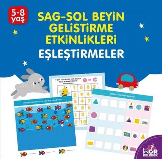 Eşleştirmeler 5 - 8 Yaş Mor Kelebek: Sağ - Sol Beyin Geliştirme Etkinlikleri | Halk Kitabevi