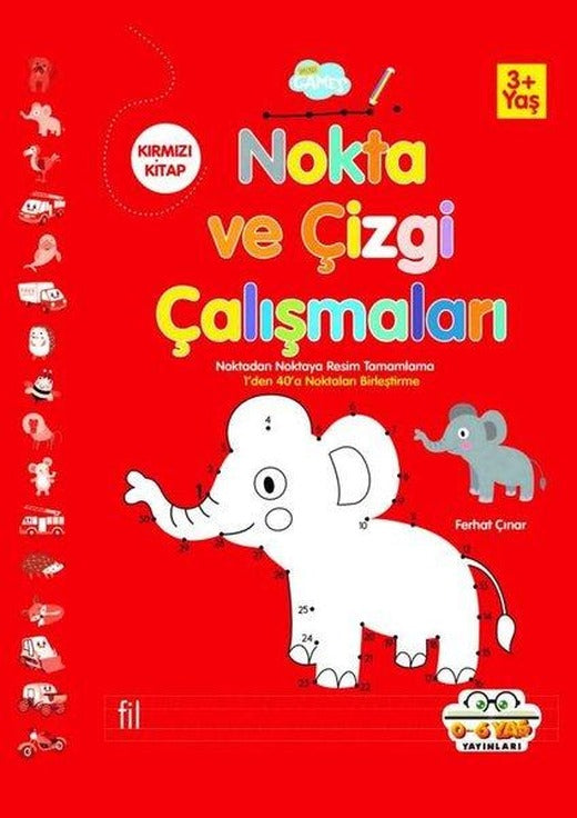 Nokta ve Çizgi Çalışmaları - Kırmızı Kitap | 0-6 Yaş Yayınları (İnce Kapak)