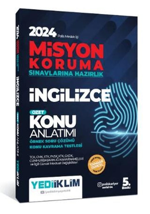 2024 Polis Meslek İçi Misyon Koruma Sınavlarına Hazırlık İngilizce Konu Anlatımılı Soru Bankası
