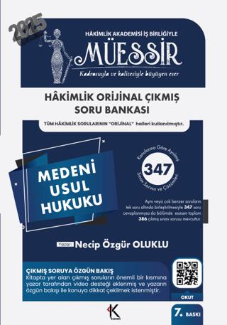 Müessir Medeni Usul Hukuku Soru Bankası | Kuram Kitap (Ciltsiz)  - Resim 1