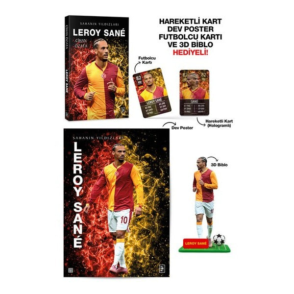 Leroy Sane - Sahanın Yıldızları - Hareketli Kart - Dev Poster - Futbolcu Kartı ve 3D Biblo Hediyeli! | Parodi Yayınları (İnce Kapak)