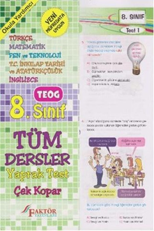 8. Sınıf Tüm Dersler Çek Kopar Yaprak Test