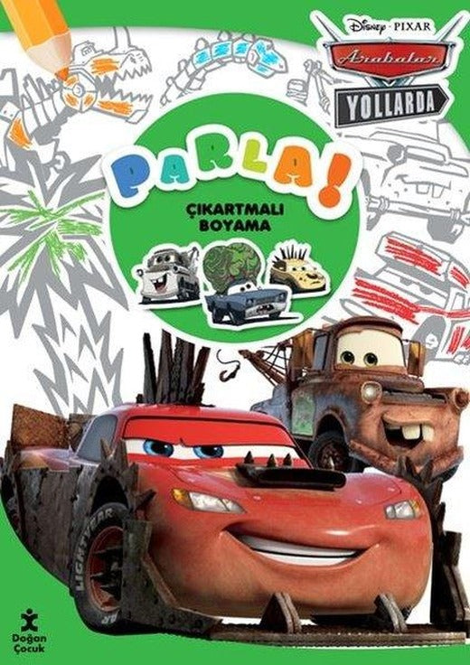 Disney Pixar Arabalar Yollarda - Parla! Çıkartmalı Boyama | Doğan Çocuk (İnce Kapak)