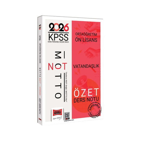 2026 KPSS Ortaöğretim Ön Lisans Motto Serisi Vatandaşlık Özet Ders Notu