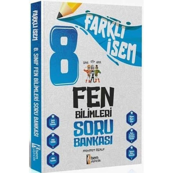 2024 8.Sınıf Fen Bilimleri Farklı İsem Soru Bankası | İsem Yayıncılık - Ortaokul (İnce Kapak)