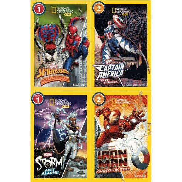 National Geographic Kids - Marvel Kahramanları İle Keşif Yolculuğu Serisi Seti - 4 Kitap Takım | Beta Kids (İnce Kapak)
