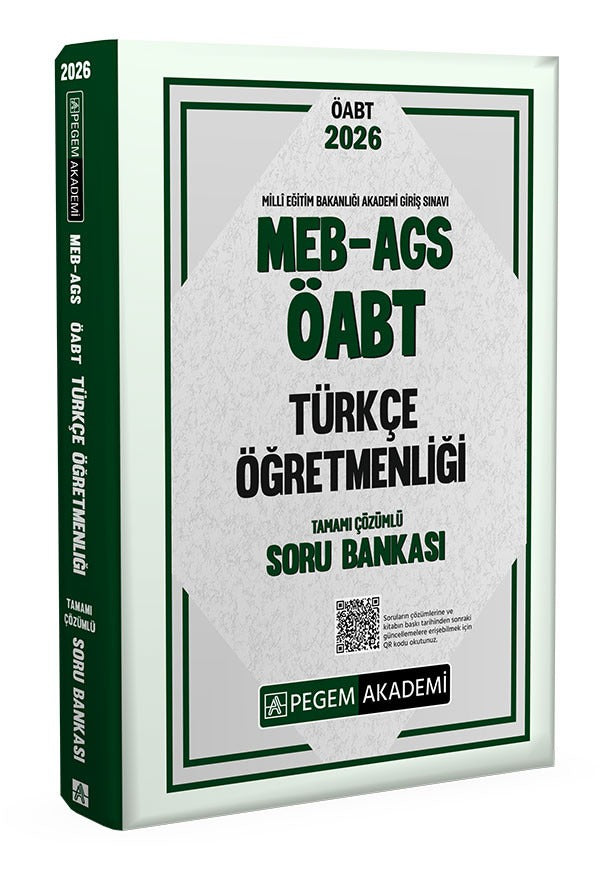 2026 MEB AGS ÖABT Türkçe Öğretmenliği Tamamı Çözümlü Soru Bankası | Pegem Akademi Yayıncılık (İnce Kapak)