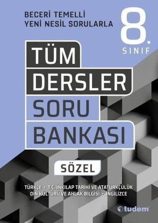 8.Sınıf Tüm Dersler Sözel Beceri Temelli Soru Bankası | Tudem Yayınları - Ders Kitapları (İnce Kapak)