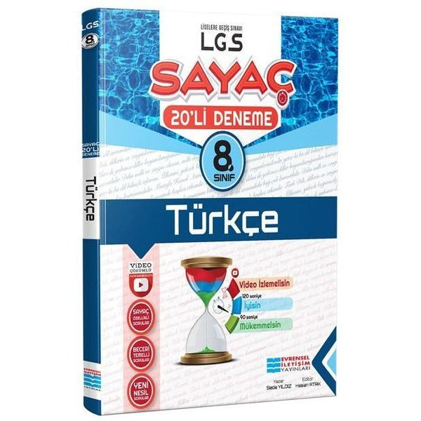 8.Sınıf Türkçe Video Çözümlü 20'li Deneme | Evrensel İletişim Yayınları (İnce Kapak)