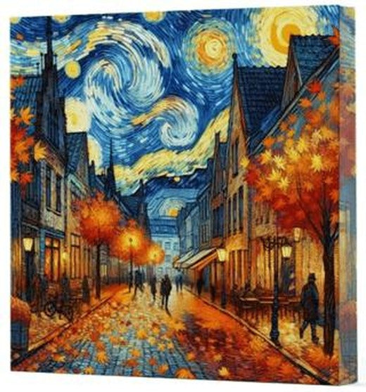 Van Gogh 3 Sokak - Çizgisiz Yan Boyamalı Defter | Vivago Art