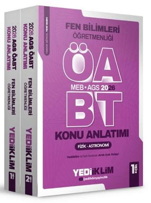 2026 MEB AGS ÖABT Fen Bilimleri Öğretmenliği Konu Anlatımı 2 Cilt | Yediiklim Yayınları (Ciltsiz)