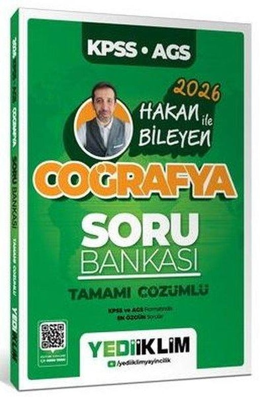 2026 KPSS AGS Coğrafya Tamamı Çözümlü Soru Bankası - Hakan Bileyen | Yediiklim Yayınları (İnce Kapak)