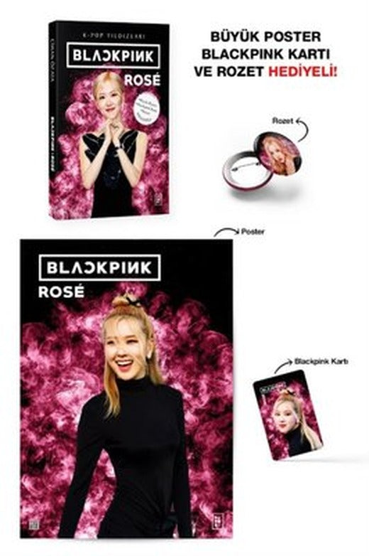 Blackpink Rose: K - Pop Yıldızları - Büyük Poster Blackpink Kartı ve Rozet Hediyeli! | Parodi Yayınları (İnce Kapak)