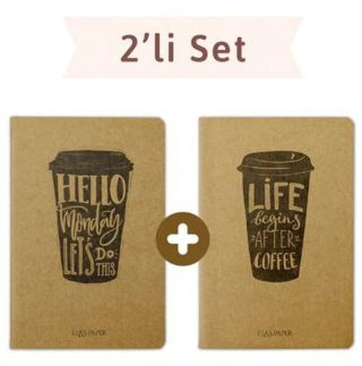 Coffee Düz Twins (2 Defter Takım) | Elaspaper