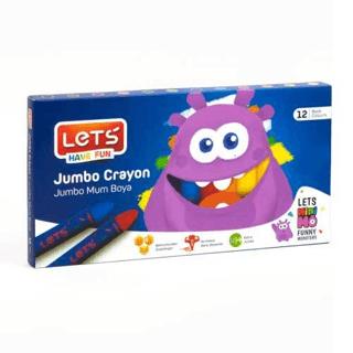 Lets 12 Renk Jumbo Mum Boya Karton Kutu L6512 | Lets - Resim 1