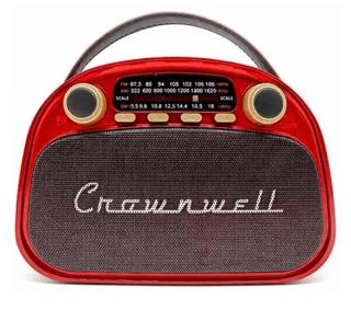 Crownwell Taşınabilir Bluetooth Retro Radyo Arizona Serisi (Metalik Kırmızı) | Crownwell - Resim 1