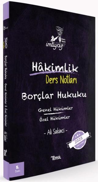 İmtiyaz Borçlar Hukuku Genel Hükümler - Özel Hükümler Hakimlik Ders Notları | Temsil Kitap (Ciltsiz)  - Resim 1