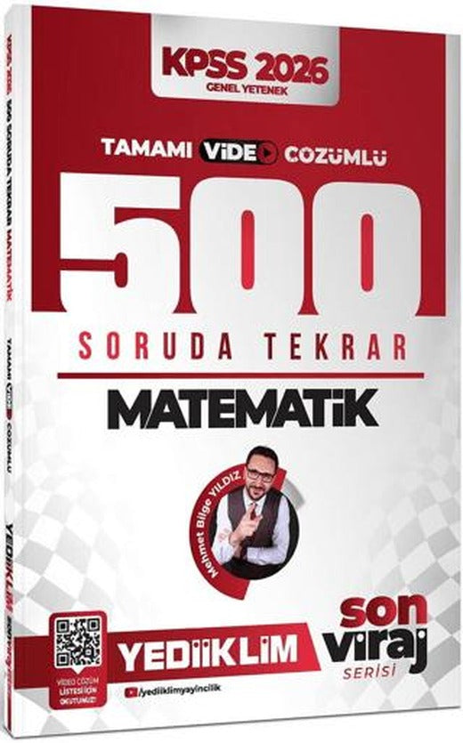 2026 KPSS Son Viraj Serisi Matematik Tamamı Video Çözümlü 500 Soruda Genel Tekrar Kampı | Yediiklim Yayınları (Ciltsiz)