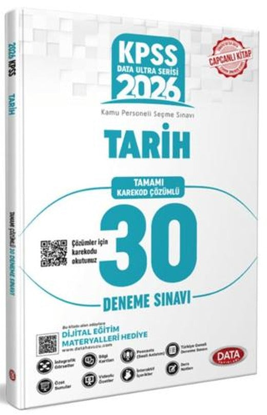 2026 KPSS Ultra Serisi Tarih Tamamı Çözümlü 30 Deneme Sınavı | Data Yayınları (Ciltsiz)