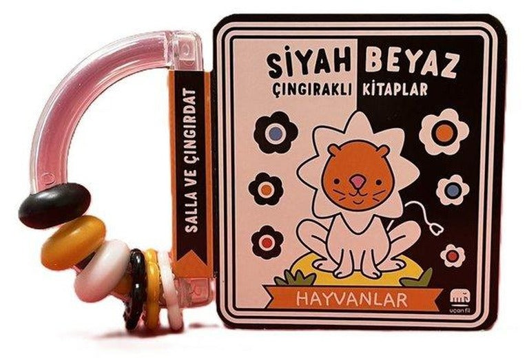 Siyah Beyaz Çıngıraklı Kitaplar - Hayvanlar | Uçan Fil (Ciltli)