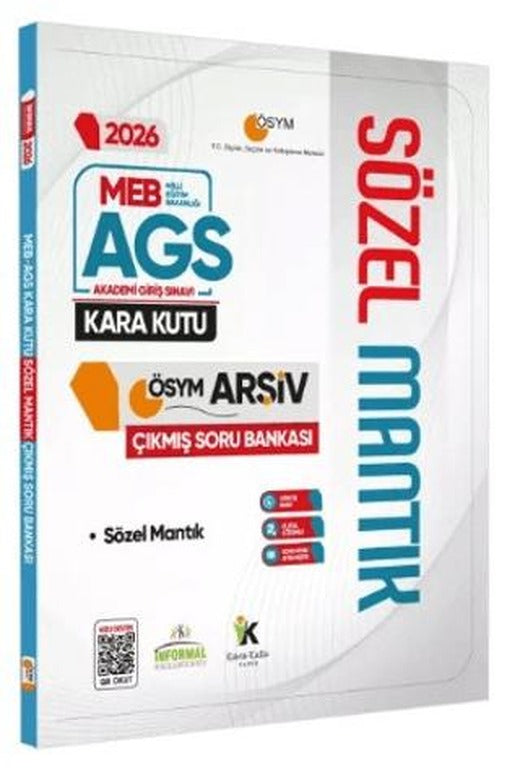 2026 MEB-AGS SÖZEL MANTIK Kara Kutu ÖSYM Çıkmış Soru Havuzu Bankası Konu Özetli Dijital Çözümlü | Karakutu Yayın (Ciltsiz)
