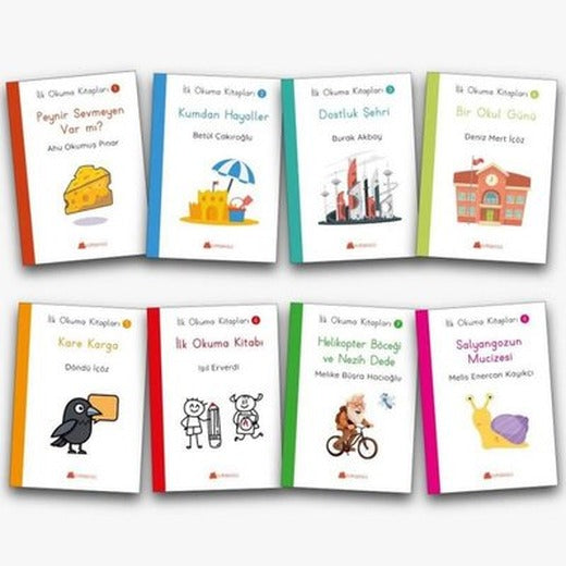 İlk Okuma Kitapları Seti - 8 Kitap Takım | Kumdan Kale (İnce Kapak)