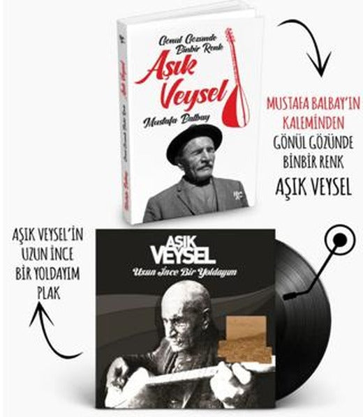 Plaklı Kitaplar - Aşık Veysel - Uzun İnce Bir Yoldayım | Plak (Ciltsiz)