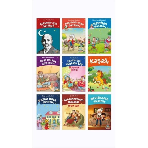 Türk Çocuk Klasikleri Seti (9 Kitap Takım) | Sancak Çocuk (Ciltsiz)