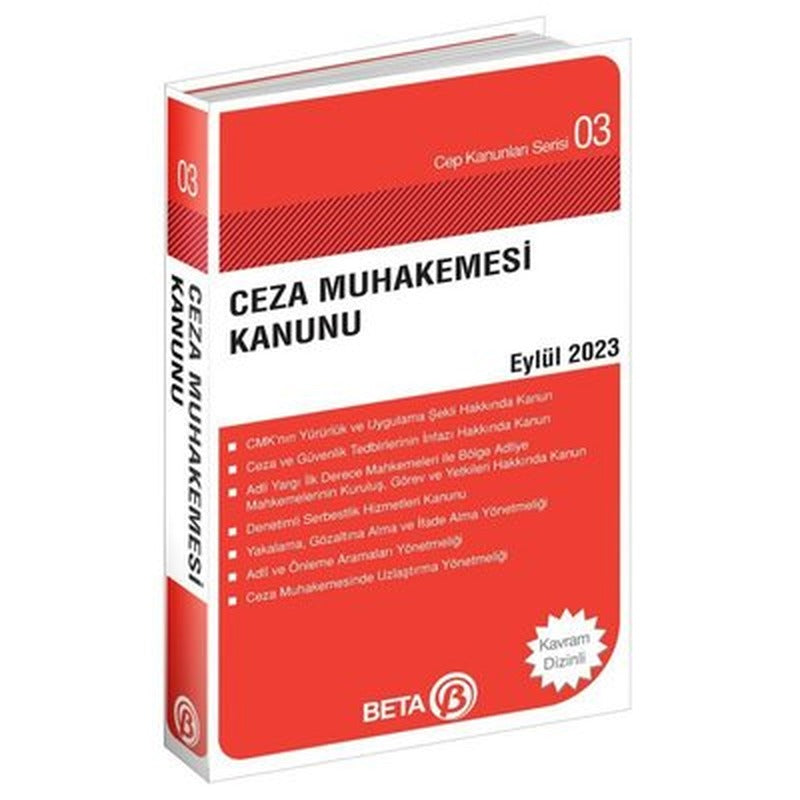 Ceza Muhakemesi Kanunu Cep Serisi Eylül 2023 | Beta Yayınları