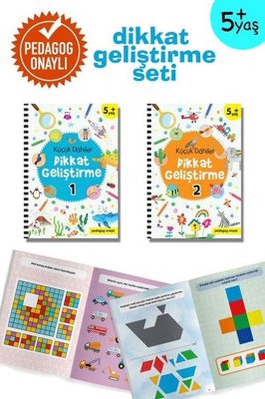 Küçük Dahiler Dikkat Geliştirme Seti - 5+ Yaş-2 Kitap Takım | İndigo Çocuk