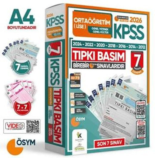 2026 KPSS Ortaöğretim-Lise ÖSYM Çıkmış Soru Tıpkı Basım 7li Deneme Paketi TG Dijital Çözümlü