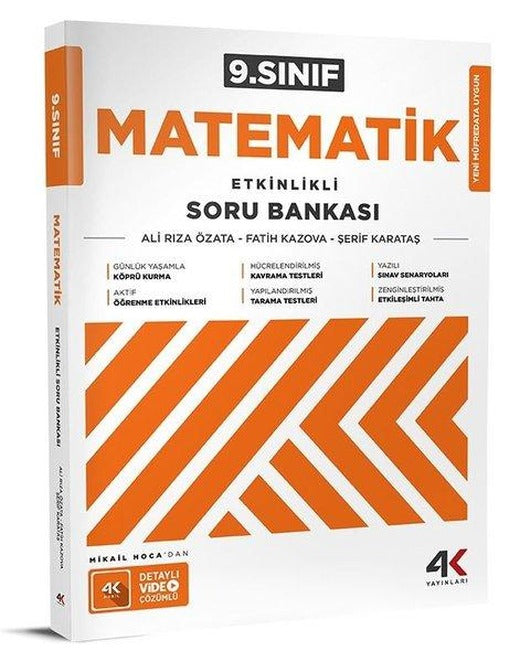9. Sınıf Matematik Etkinlikli Soru Bankası | 4K Yayınları (İnce Kapak)
