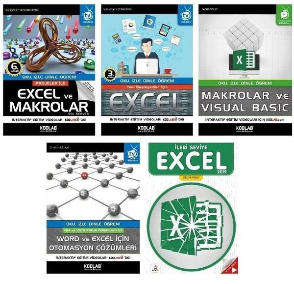 Süper Excel Eğitim Seti - 5 Kitap Takım | Kodlab (İnce Kapak)