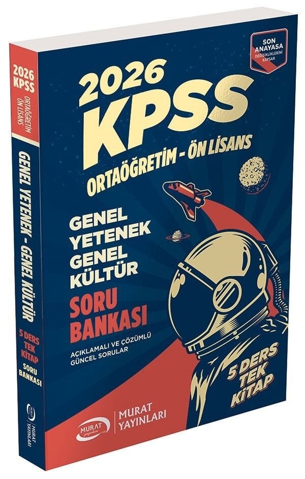 KPSS Ortaöğretim - Önlisans 5 Ders Tek Kitap Soru Bankası | Murat Yayınları (İnce Kapak)