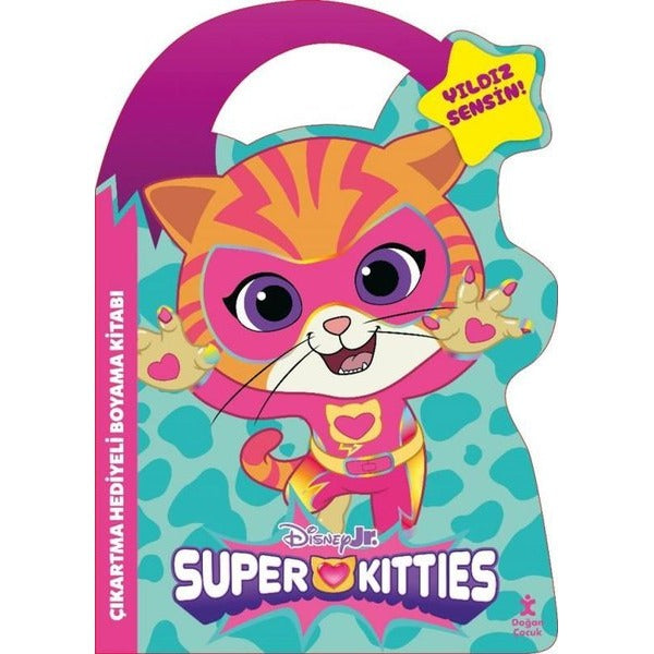 Disney Jr. Super Kitties - Yıldız Sensin! Çıkartma Hediyeli Boyama Kitabı | Doğan Çocuk (İnce Kapak)