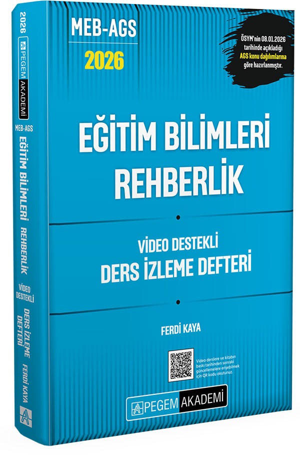 2026 MEB AGS Eğitim Bilimleri Rehberlik Video Destekli Ders İzleme Defteri