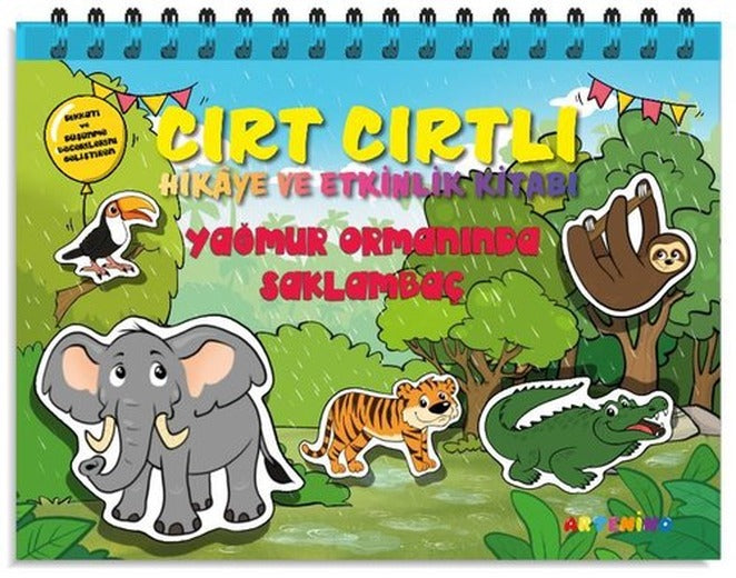 Yağmur Ormanında Saklambaç - Cırt Cırtlı Hikaye ve Aktivite Kitap Serisi | Artenino Yayıncılık