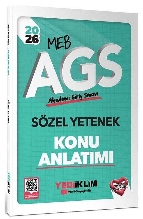 2026 MEB AGS Sözel Yetenek Konu Anlatımı | Yediiklim Yayınları (İnce Kapak)