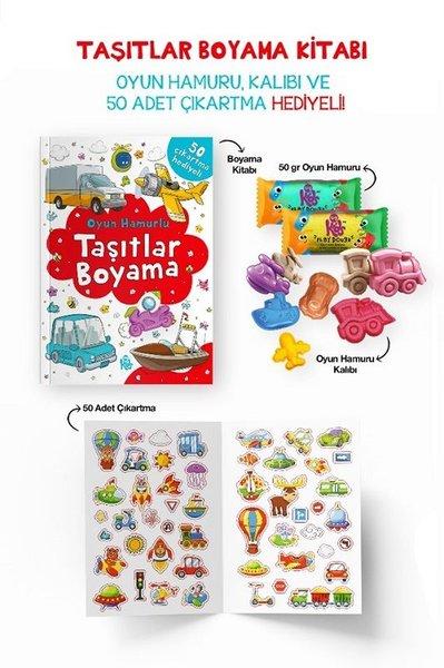 Taşıtlar Boyama Kitabı - Oyun Hamuru Kalıbı ve 50 Adet Çıkartma Hediyeli 3 + Yaş | Bigkids Yayınları (İnce Kapak)  - Resim 1