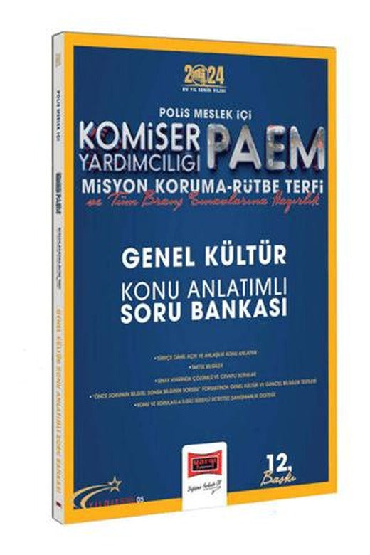 Polis Meslek İçi Komiser Yardımcılığı PAEM Misyon Koruma - Rütbe Terfi Genel Kültür Konu Anlatımlı Soru Bankası | Yargı Yayınevi (Ciltsiz)