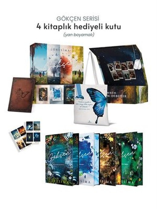 Gökçen Serisi 4 Kitaplık Hediyeli Kutu Yan Boyamalı | Ephesus Yayınları (Ciltli )