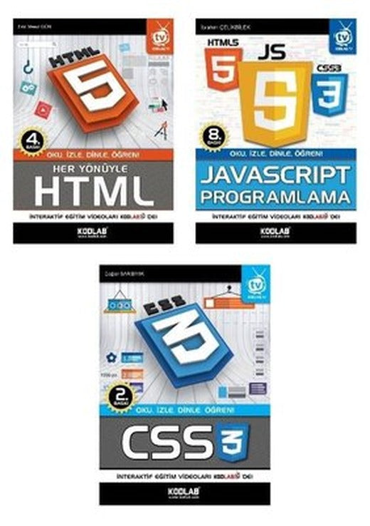 Web Programlama Seti - 3 Kitap Takım | Kodlab (İnce Kapak)