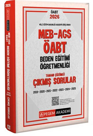 2026 MEB AGS ÖABT Beden Eğitimi Öğretmenliği Tamamı Çözümlü Çıkmış Sorular | Pegem Akademi Yayıncılık (Ciltsiz)  - Resim 1