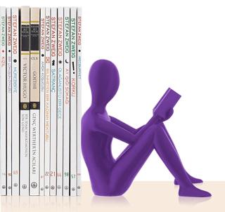 Kitap Tutucu Dekoratif Kitap Desteği Kitap Okuyan İnsan Figürü Biblo - MOR | Bcoverart - Resim 1