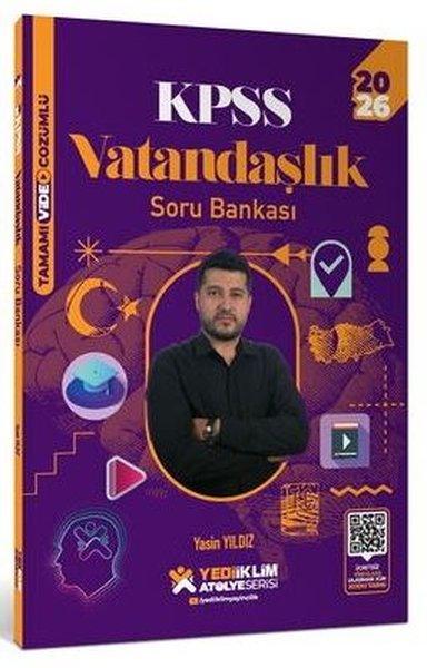 2026 KPSS Atölye Serisi Genel Kültür Vatandaşlık Tamamı Video Çözümlü Soru Bankası | Yediiklim Yayınları (İnce Kapak)  - Resim 1