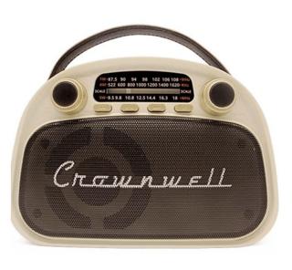 Crownwell Taşınabilir Bluetooth Retro Radyo Arizona Serisi Krem | Crownwell - Resim 1