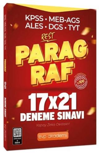 KPSS MEB-AGS ALES DGS TYT Paragraf REST 17x21 Deneme Çözümlü | EVP Akademi (Ciltsiz)  - Resim 1