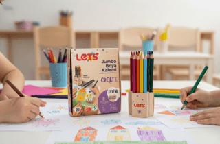 Let’s Jumbo Boyama Kalemi Üçgen Gövde 12 Renk | Lets - Resim 1