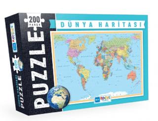 Dünya Haritası Kutulu 200 Parça Puzzle Blue Focus | Blue Focus Yayınları - Resim 1