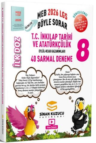 2026 8. Sınıf LGS T.C. İnkılap Tarihi ve Atatürkçülük İlk Doz 40 Sarmal Deneme | Sinan Kuzucu Yayınları (Ciltsiz)  - Resim 1